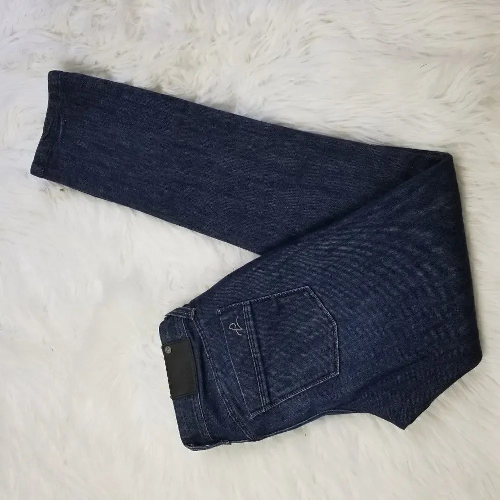 DL1961 Dark Distressed Samantha Slim Straight Jean